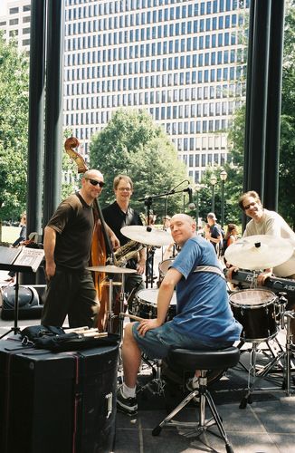 Scott, Sam Skelton, Joe Lee, Randy Hoexter. Atlanta GA - Woodruff Park, 2003.

