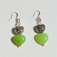 Green Hearts Earrings