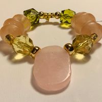 Statement Pink and Green Stretch bracelet