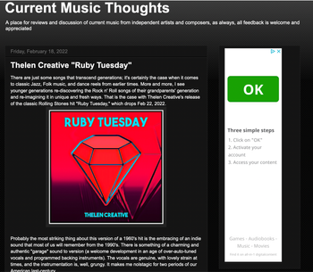 Review of Thelen Creative 1990s Garageband Cover Ruby Tuesday 2022
