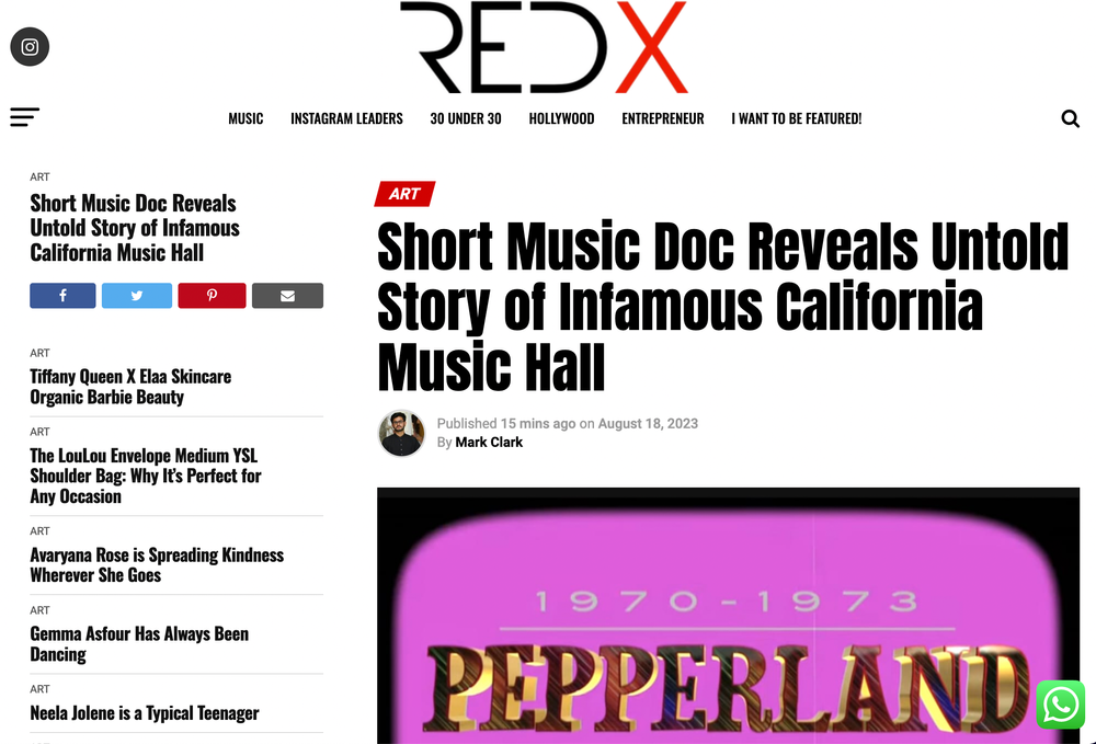 Pepperland Woodstock West, Thelen Creative, Short Music Documentary Review on RedX San Francisco Sounds Music History