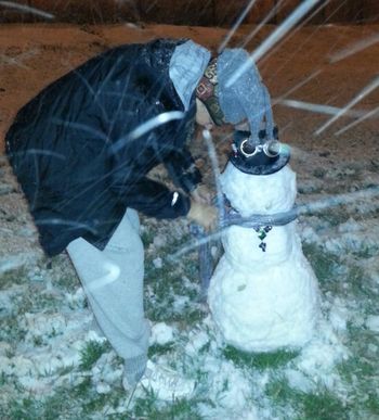 Dressing up our Snow Gal in Ohio November
