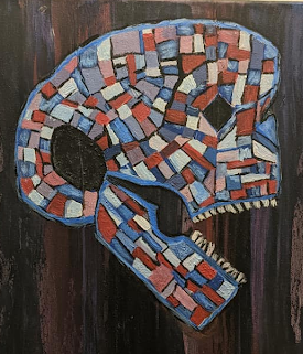 Blue Skull (11x14 acrylic on canvas)
