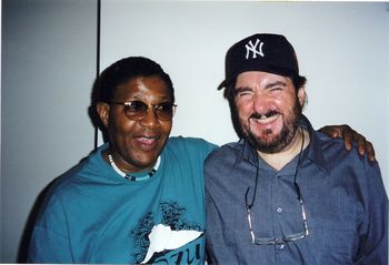 Lew with bassist Bob Cranshaw at Sonny Rollins concert

