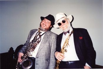 Lew & buddy George Young playing a gig in NY 1992
