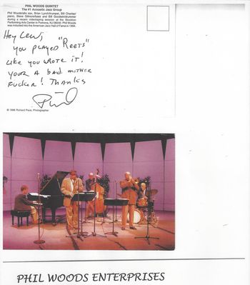 Note from Phil Woods 1997
