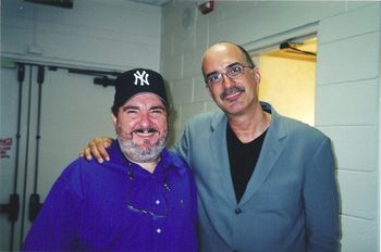 Lew backstage with old friend Michael Brecker, Naples 2004
