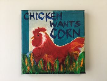 Chicken Wants Corn 6’ x 6’ canvas
