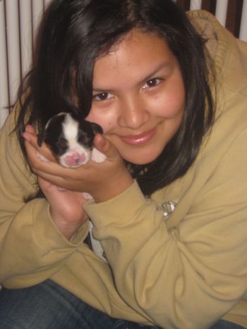 This is me when i was just a tiny fat puppy with my co breeder Jazmine
