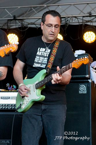 Playing Anders Osborne's strat at Paulie's NOLA Blues Fest in Worcester MA 2012
