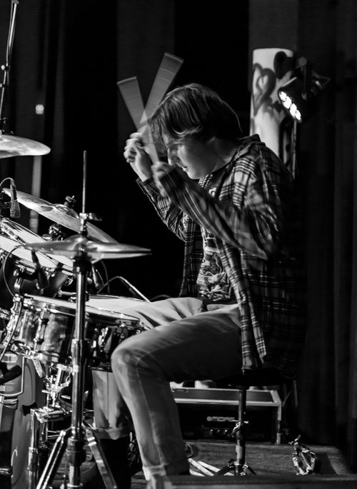 Archie Orbells, Drummer, drums, plays Gretsch, Tama, and Zildjian