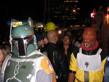 Mr. FETT and Bossk line-up for the parade.
