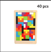 40 Pcs Wooden Coloured Puzzle