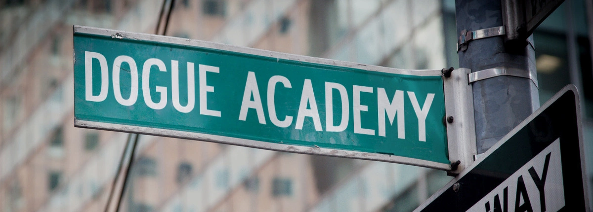 dogue Academy street sign