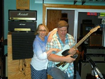 Dave records with Mink Stole
