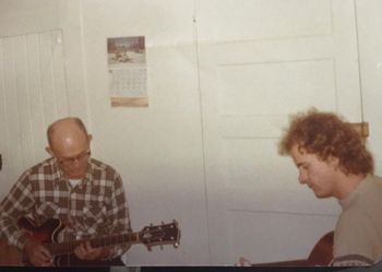 Young Dave with his Grandfather who inspired him to play guitar

