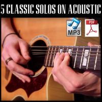 5 Classic Solos On Acoustic Tabs & Backing Track Bundle