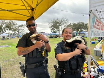 Pinellas County Police earning their "stripes" and supporting the skunks at The 3rd Annual Taco Fest.
