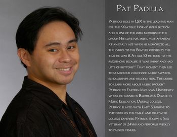 Patrick Padilla, Tenor Saxophonist Section Leader
