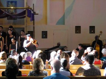 Clairdee, Dmitri Matheny, Ken French, Ron Belcher, Leon Joyce and the Pacific Choir @ Jazz Church West Danville CA 6/1/14. Photo by Sassy

