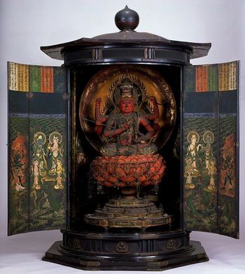 Home altar (butsudan) at the Tokyo Museum Tokyo, JAPAN
