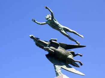 Flying or falling? I love this sculpture, called "Man and Pegasus," at the Open Air Museum in Hakone, JAPAN.
