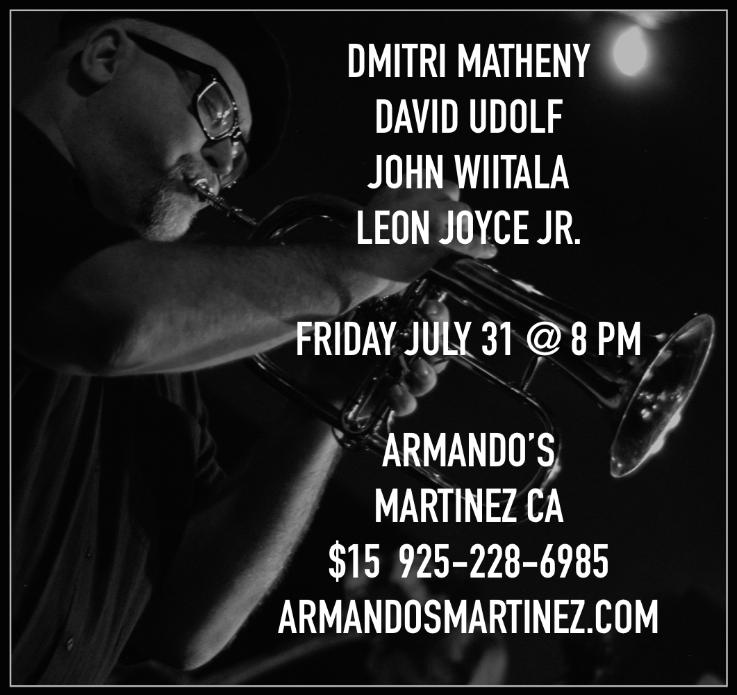 Dmitri Matheny, David Udolf, John Wiitala, Leon Joyce Jr. at Armando's, Martinez CA, July 31, 2015
