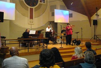 Bill Anschell, Phil Sparks, Dmitri Matheny, Mark Ivester @ Jazz LIVE at Marine View Tacoma WA 10/12/14 photo by Sassy
