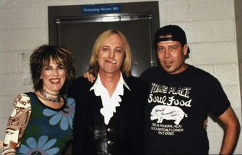 Lucinda, Tom Petty and Hombre at the end of a 30 show tour. Hombre first met Tom in Gainesville, Florida in 1969