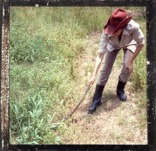 Jean with a rattlesnake by the tail
