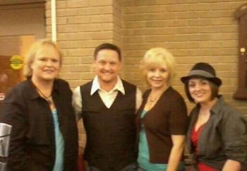 The Nutones (me, Melanie and Crissy) with Clay Aiken's mom at the JCC Music Showcase
