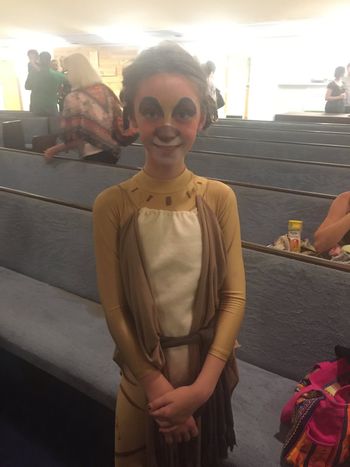 Young client Victoria after her performance in The Lion King musical.
