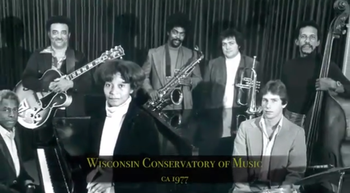 1977 faculty photo of The Wisconsin Conservatory of Music. In photo: Jessie Hauck, Manty Ellis, Burkley Fudge...
