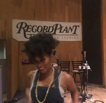 Sheri Hauck in a recording session at Record Plant Studios in Hollywood.
