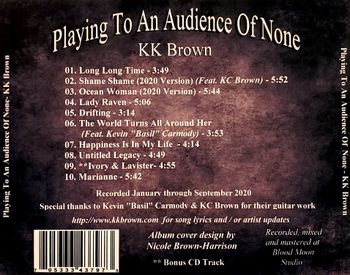 Playing To An Audience Of None Back Cover

