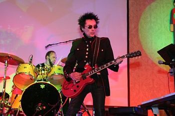 David Bowie guitarist Earl Slick & Liverpool drummer Chris Camilleri with us March 09
