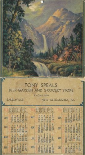 Calendar from 1936 (3 years after the doors opened). As you can see, the Tavern also served as a grocery store in those days.
