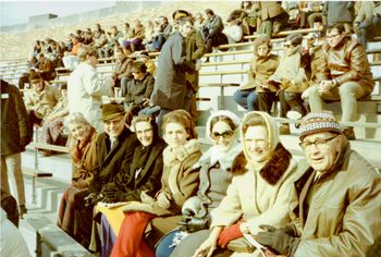 Jr and Ursula Kent with friends in Tiger Stadium
