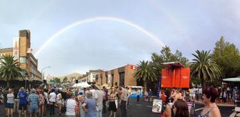 Rainbow over Tamworth Country Music Festival - With the Nashville Music City Roots crew down under
