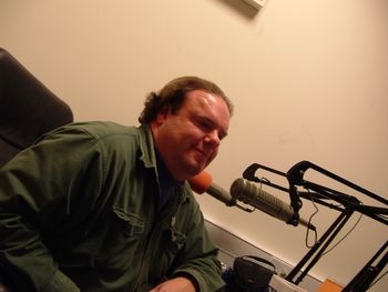Jim Alger at WBRS 100.1 FM for the radio premiere of "Subliminal Salt" Dec. 2,2004
