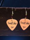 SoulCake Guitar Pic Earrings Pink and Garnet Crystal