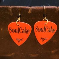 SoulCake Guitar Pic Earrings Red and Black