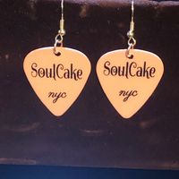 SoulCake Guitar Pic Earrings PInk and Silver