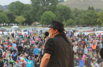 Hayden Culver performing at Christmas in the park
