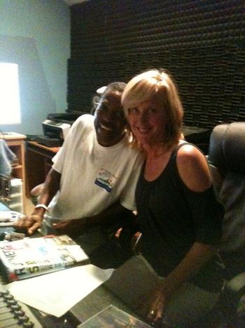 With NOLAN SHAHEED at his Nolan Studios, Pasadena, recording 'EXCURSION' by Vince Wallace, lyrics by Dyan Kane (Gene Stone, Producer).
