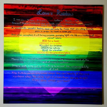Love's Rainbow, Acrylic & Sharpie on Canvas, 26"x26"
