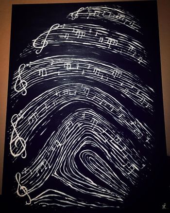 Fingertips of Music, Acrylic on Canvas, 18"x24"

