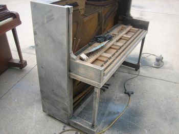 1930 Baldwin upright, shown after rough sanding before filler and primer.
