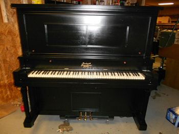 1914 Beckwith, Lots of missing parts were made in the shop, refinished in satin ebony, plastic key covers were replaced with reclaimed ivory. This one was picked out by a famous music personality but as always we protect the names of our clients
