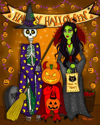 "Happy Halloween" Art by Raven Quinn
